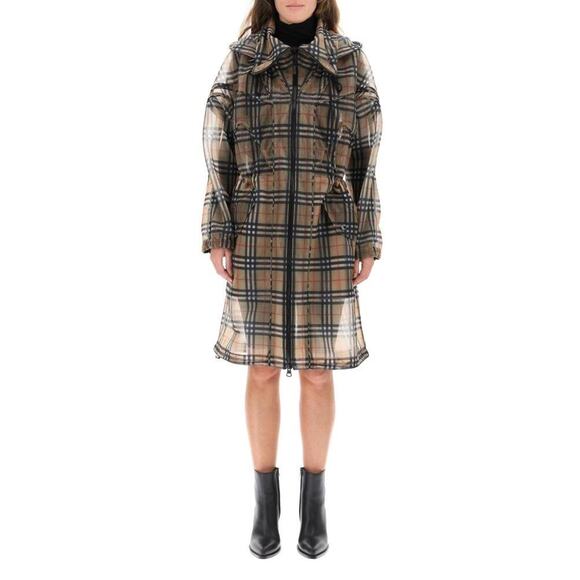 New Burberry Plaid Check Mesh Jacket - Picture 1 of 16